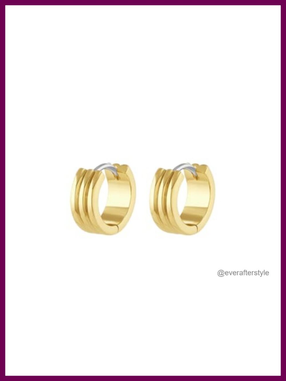 Gorjana Reed Hoop Earrings Gold Plated Brass Hinge Secure Closure